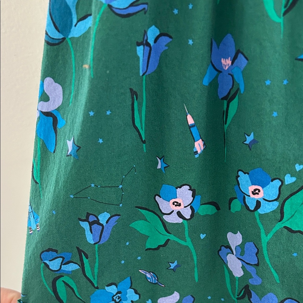 Hill House Space Floral Green Smocked Nap Dress - Picture 4 of 4